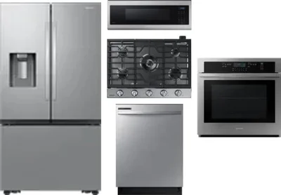 5 Piece Package Includes Refrigerator, Cooktop, Wall Oven, Microwave And Dishwasher