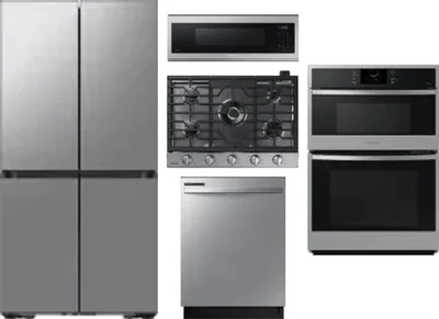 5 Piece Package Includes Refrigerator, Cooktop, Wall Oven, Microwave And Dishwasher