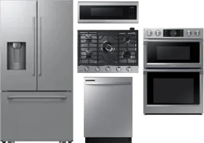 5 Piece Package Includes Refrigerator, Cooktop, Wall Oven, Microwave And Dishwasher