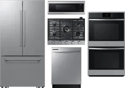 5 Piece Package Includes Refrigerator, Cooktop, Wall Oven, Microwave And Dishwasher