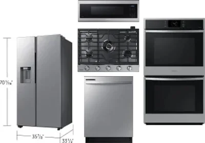 5 Piece Package Includes Refrigerator, Cooktop, Wall Oven, Microwave And Dishwasher