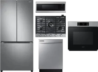 5 Piece Package Includes Refrigerator, Cooktop, Wall Oven, Microwave And Dishwasher