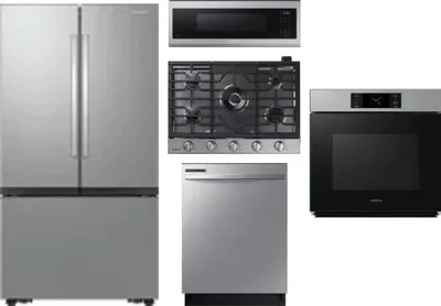 5 Piece Package Includes Refrigerator, Cooktop, Wall Oven, Microwave And Dishwasher