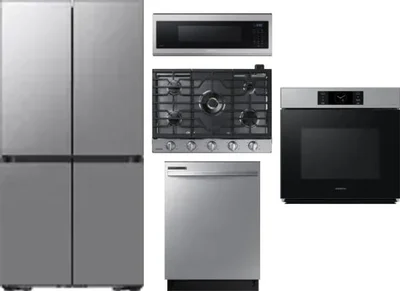 5 Piece Package Includes Refrigerator, Cooktop, Wall Oven, Microwave And Dishwasher