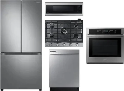 5 Piece Package Includes Refrigerator, Cooktop, Wall Oven, Microwave And Dishwasher