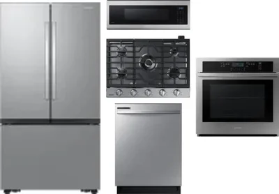 5 Piece Package Includes Refrigerator, Cooktop, Wall Oven, Microwave And Dishwasher