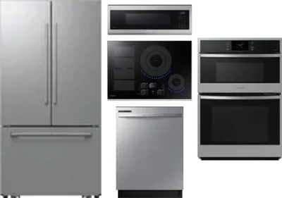 5 Piece Package Includes Refrigerator, Cooktop, Wall Oven, Microwave And Dishwasher