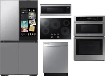 5 Piece Package Includes Refrigerator, Cooktop, Wall Oven, Microwave And Dishwasher