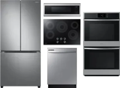 5 Piece Package Includes Refrigerator, Cooktop, Wall Oven, Microwave And Dishwasher