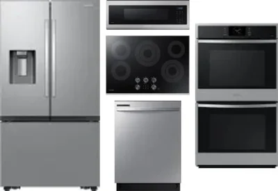 5 Piece Package Includes Refrigerator, Cooktop, Wall Oven, Microwave And Dishwasher