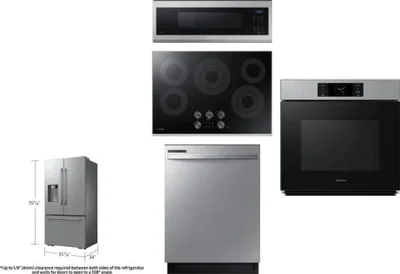 5 Piece Package Includes Refrigerator, Cooktop, Wall Oven, Microwave And Dishwasher