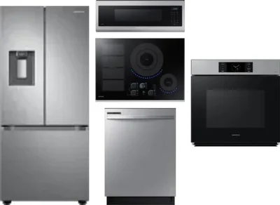 5 Piece Package Includes Refrigerator, Cooktop, Wall Oven, Microwave And Dishwasher