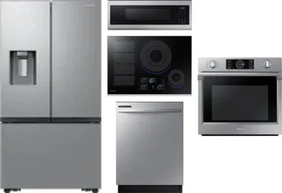 5 Piece Package Includes Refrigerator, Cooktop, Wall Oven, Microwave And Dishwasher