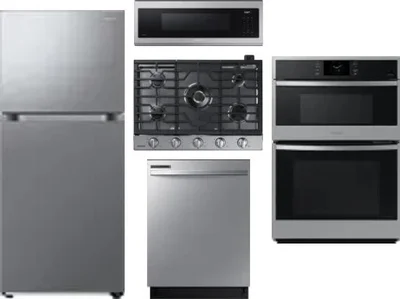 5 Piece Package Includes Refrigerator, Cooktop, Wall Oven, Microwave And Dishwasher