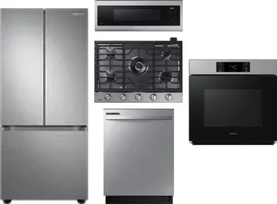 5 Piece Package Includes Refrigerator, Cooktop, Wall Oven, Microwave And Dishwasher