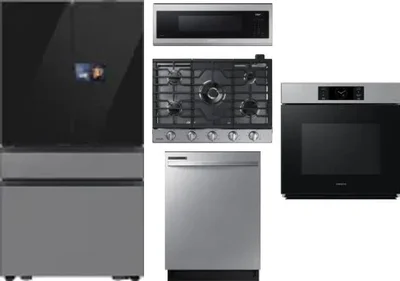 5 Piece Package Includes Refrigerator, Cooktop, Wall Oven, Microwave And Dishwasher