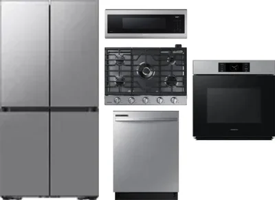 5 Piece Package Includes Refrigerator, Cooktop, Wall Oven, Microwave And Dishwasher