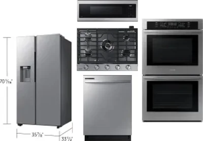 5 Piece Package Includes Refrigerator, Cooktop, Wall Oven, Microwave And Dishwasher
