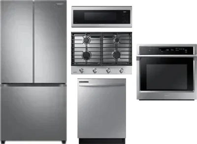 5 Piece Package Includes Refrigerator, Cooktop, Wall Oven, Microwave And Dishwasher