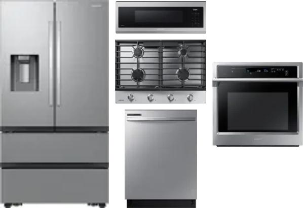 5 Piece Package Includes Refrigerator, Cooktop, Wall Oven, Microwave And Dishwasher