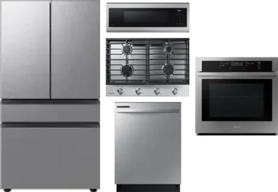 5 Piece Package Includes Refrigerator, Cooktop, Wall Oven, Microwave And Dishwasher
