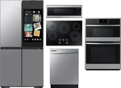 5 Piece Package Includes Refrigerator, Cooktop, Wall Oven, Microwave And Dishwasher
