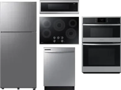 5 Piece Package Includes Refrigerator, Cooktop, Wall Oven, Microwave And Dishwasher