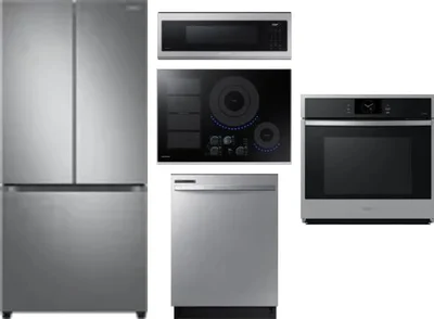 5 Piece Package Includes Refrigerator, Cooktop, Wall Oven, Microwave And Dishwasher