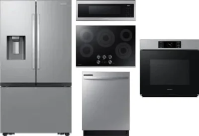 5 Piece Package Includes Refrigerator, Cooktop, Wall Oven, Microwave And Dishwasher