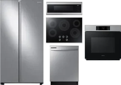 5 Piece Package Includes Refrigerator, Cooktop, Wall Oven, Microwave And Dishwasher