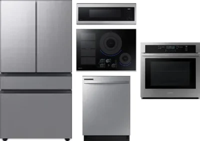 5 Piece Package Includes Refrigerator, Cooktop, Wall Oven, Microwave And Dishwasher