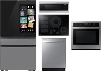 5 Piece Package Includes Refrigerator, Cooktop, Wall Oven, Microwave And Dishwasher