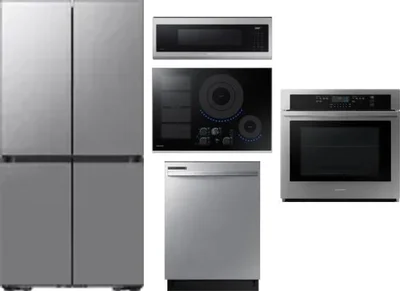 5 Piece Package Includes Refrigerator, Cooktop, Wall Oven, Microwave And Dishwasher