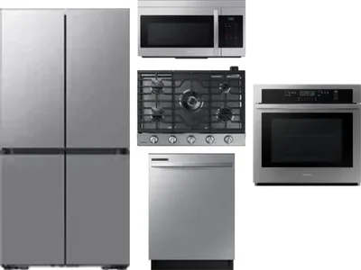 5 Piece Package Includes Refrigerator, Cooktop, Wall Oven, Microwave And Dishwasher