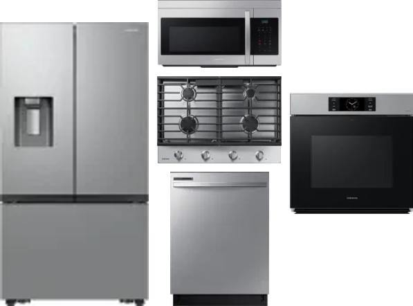 5 Piece Package Includes Refrigerator, Cooktop, Wall Oven, Microwave And Dishwasher
