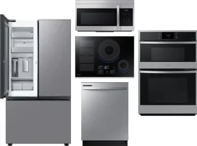 5 Piece Package Includes Refrigerator, Cooktop, Wall Oven, Microwave And Dishwasher
