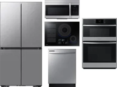5 Piece Package Includes Refrigerator, Cooktop, Wall Oven, Microwave And Dishwasher