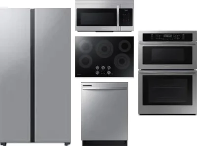 5 Piece Package Includes Refrigerator, Cooktop, Wall Oven, Microwave And Dishwasher