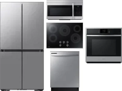 5 Piece Package Includes Refrigerator, Cooktop, Wall Oven, Microwave And Dishwasher