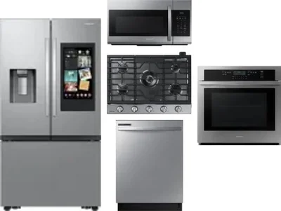 5 Piece Package Includes Refrigerator, Cooktop, Wall Oven, Microwave And Dishwasher