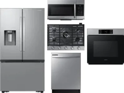 5 Piece Package Includes Refrigerator, Cooktop, Wall Oven, Microwave And Dishwasher