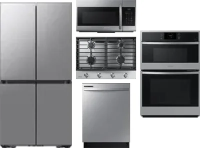 5 Piece Package Includes Refrigerator, Cooktop, Wall Oven, Microwave And Dishwasher