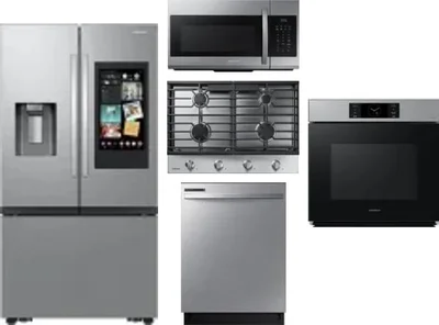 5 Piece Package Includes Refrigerator, Cooktop, Wall Oven, Microwave And Dishwasher