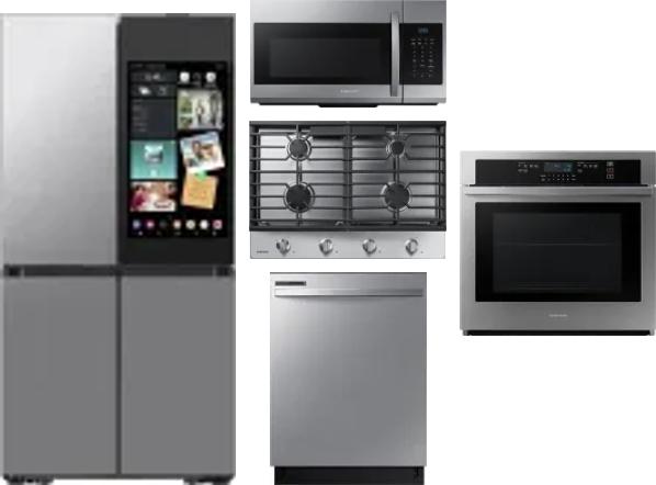 5 Piece Package Includes Refrigerator, Cooktop, Wall Oven, Microwave And Dishwasher