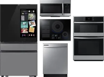 5 Piece Package Includes Refrigerator, Cooktop, Wall Oven, Microwave And Dishwasher
