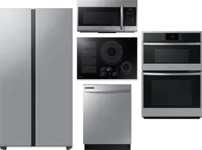 5 Piece Package Includes Refrigerator, Cooktop, Wall Oven, Microwave And Dishwasher