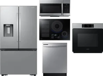 5 Piece Package Includes Refrigerator, Cooktop, Wall Oven, Microwave And Dishwasher