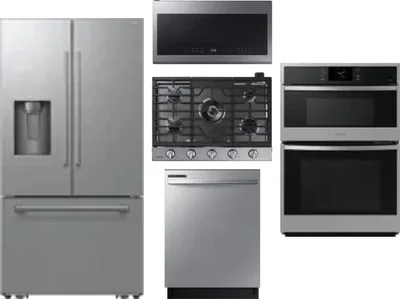 5 Piece Package Includes Refrigerator, Cooktop, Wall Oven, Microwave And Dishwasher