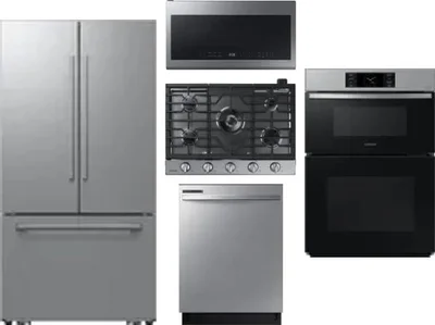 5 Piece Package Includes Refrigerator, Cooktop, Wall Oven, Microwave And Dishwasher