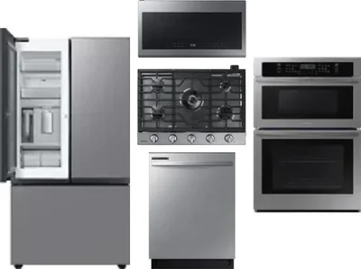 5 Piece Package Includes Refrigerator, Cooktop, Wall Oven, Microwave And Dishwasher